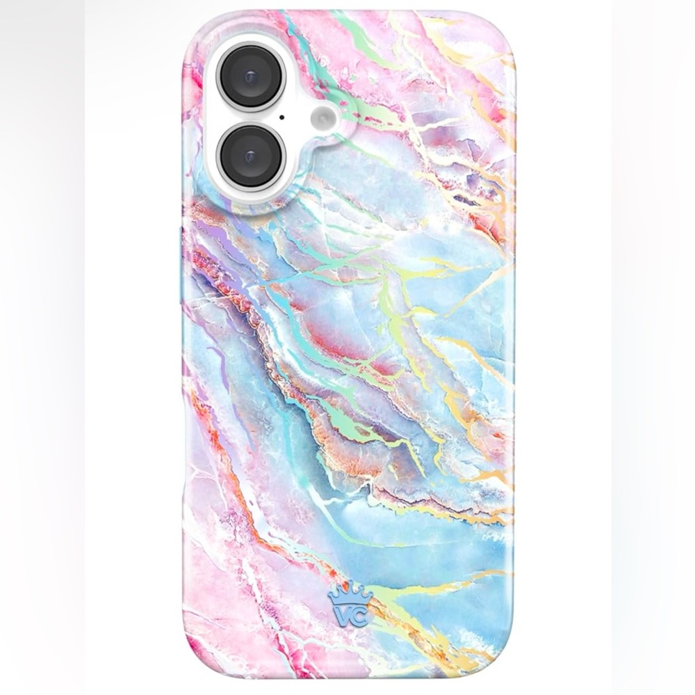New Velvet Caviar for iPhone 16 Case Holographic Marble Compatible with MagSafe